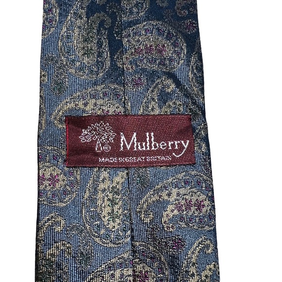 MULBERRY | Vintage 100% Silk Neck Tie - Picture 2 of 3